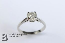 9ct White Gold Single Stone Diamond Ring