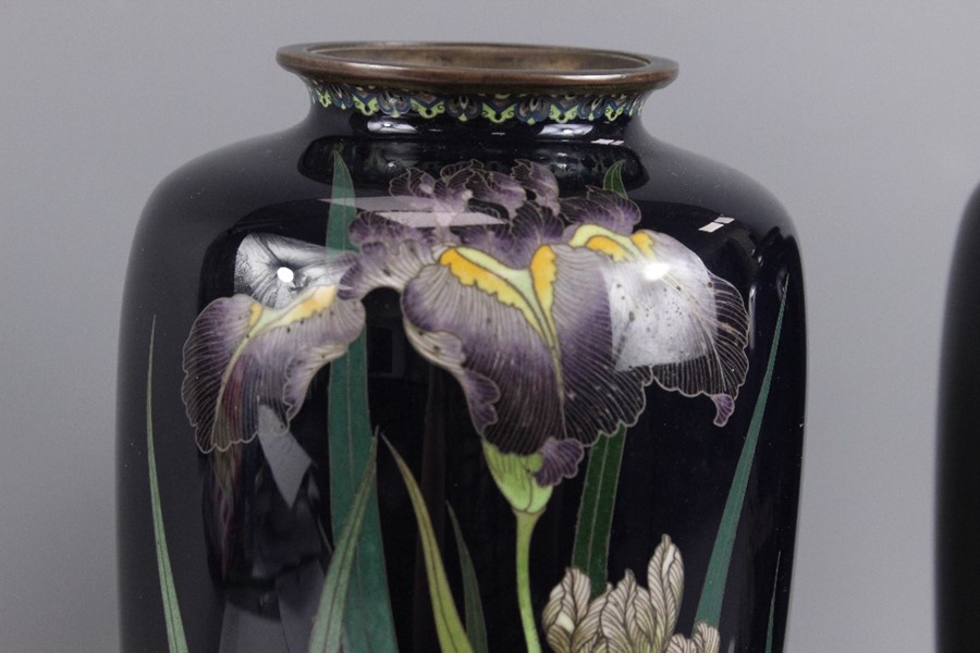 Late Meiji Period Japanese Cloisonne Vases - Image 3 of 6