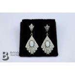 Pair of Silver and Opal Panelled Earrings