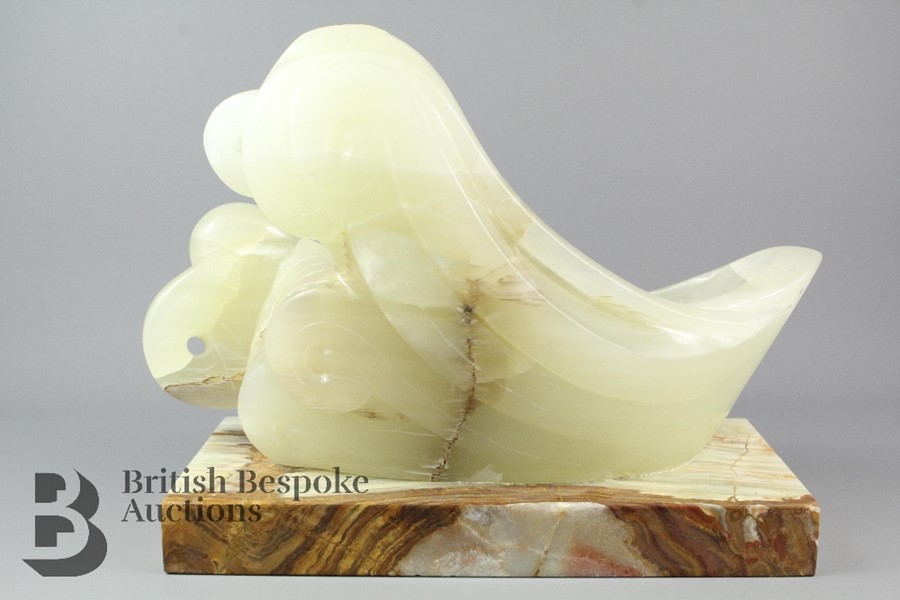 M. Mikeilis Marbles Celadon Green Hardstone Carving - Image 6 of 9