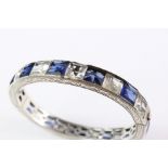 Art Deco-Style Sapphire and Paste Bangle