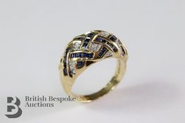 14ct White Stone and Sapphire Dress Ring