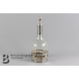 Continental 19th Century Silver and Cut Crystal Wine Decanter