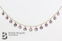 Edwardian Yellow Gold and Amethyst Necklace
