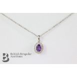 Amethyst and Diamond Cluster Pendant