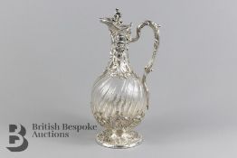 Late 19th Century Silver and Crystal Claret Jug