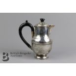 Silver Coffee Pot and Silver Plate