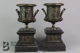 Pair of French/Italian Bronze Urns