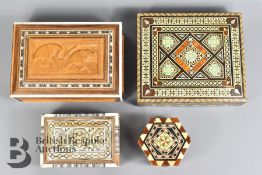 Four Inlaid Trinket Boxes