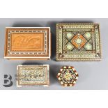 Four Inlaid Trinket Boxes