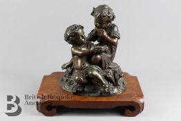 19th Century Bronze Figural Study of Children