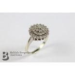 9ct White Gold Diamond Cluster Ring