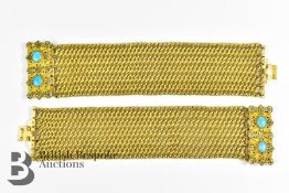 Pair of Circa 1840 Pinchbeck Mesh Bracelets