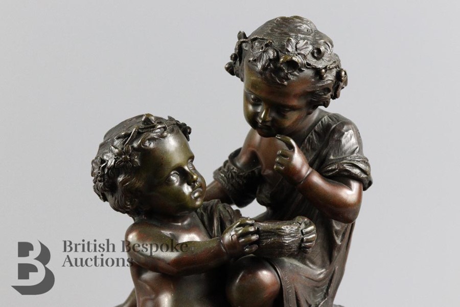 19th Century Bronze Figural Study of Children - Image 3 of 5