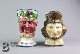 19th Century English Staffordshire Bacchus Satyr Jugs