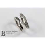 18ct White Gold and Diamond Curved Puzzle Ring