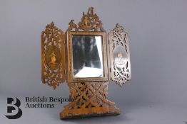 An Italian Souvenir Sorrento-ware Easel Mirror