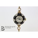 Asprey 18ct Gold and Enamel Cocktail Watch