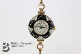 Asprey 18ct Gold and Enamel Cocktail Watch