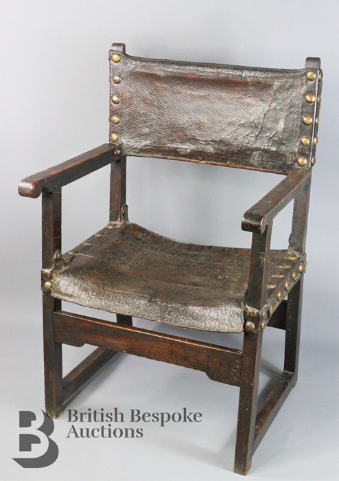 18th Century Spanish Baronial Chair - Image 5 of 10