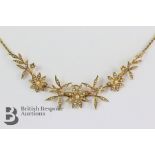 Edwardian 15ct Yellow Gold and Pearl Necklace