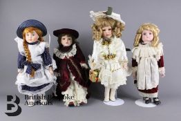Four 20th Century Porcelain Dolls