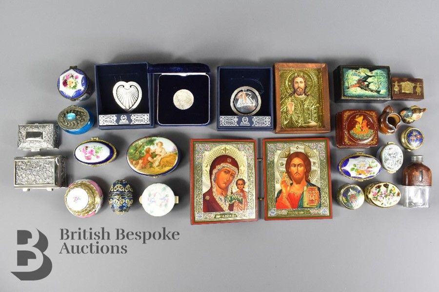 Collection of Fifteen Enamel and Other Pill Boxes