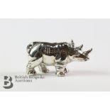 A Silver Figurine of a Rhinoceros