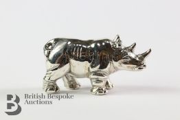 A Silver Figurine of a Rhinoceros