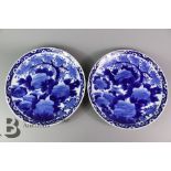 Pair of Japanese Blue and White Chargers