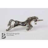 Silver Unicorn Brooch