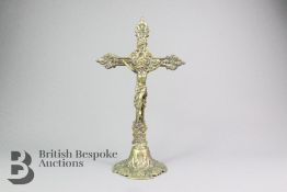 19th Century Brass Crucifix