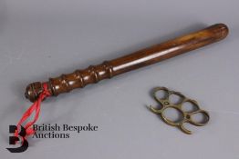 Victorian Wooden Truncheon and Knuckle Duster