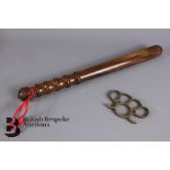 Victorian Wooden Truncheon and Knuckle Duster