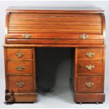 19th Century Mahogany Roll Top Desk
