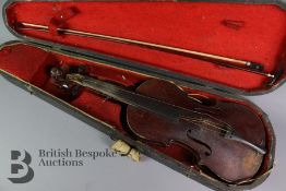 19th Century Lion Head Violin