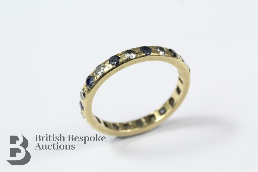 18ct Yellow Gold Sapphire and Diamond Ring