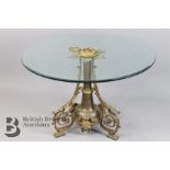 Baroque Style Brass and Glass Coffee Table