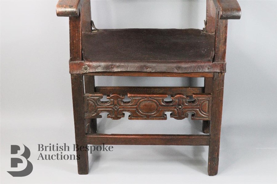 18th Century Spanish Baronial Chair - Image 8 of 10