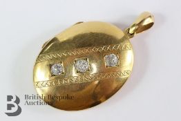Victorian Gold Coloured Locket and Chain