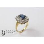 3ct Midnight Blue Sapphire and Diamond Ring