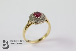 An 18ct Yellow Gold Diamond and Ruby Ring