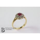 An 18ct Yellow Gold Diamond and Ruby Ring