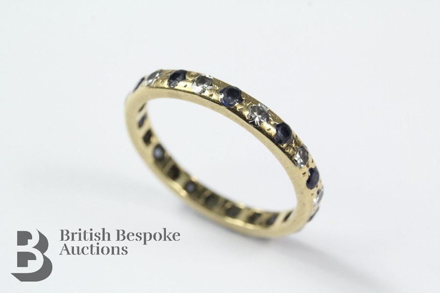 18ct Yellow Gold Sapphire and Diamond Ring - Image 3 of 3