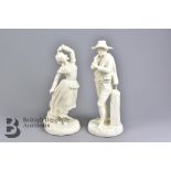 Pair of Late 19th Century Parian Ware Figurines
