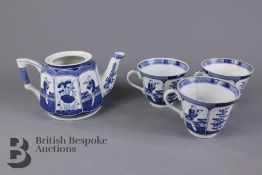 Part Chinese Blue and White Porcelain Tea Set