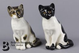 Two Mike Minton Ceramic Cats