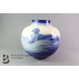 Large Ceramic Blue and White Vase