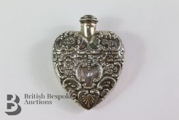 Continental Silver Heart Scent Bottle