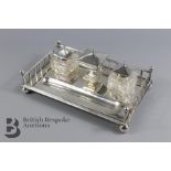 Victorian Silver Inkwell Set